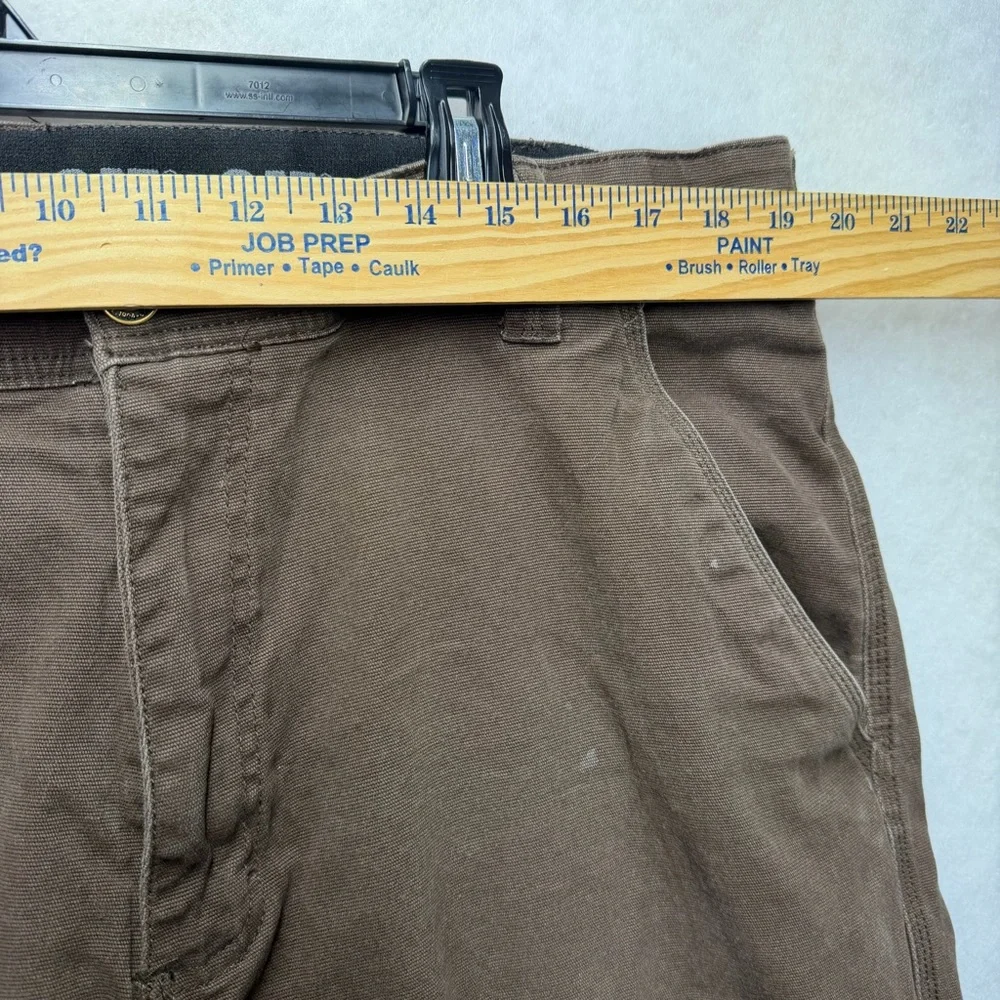 CAT Caterpillar Men's Work Pants 40x30 Brown Canvas Utility Cargo - Picture 4 of 7